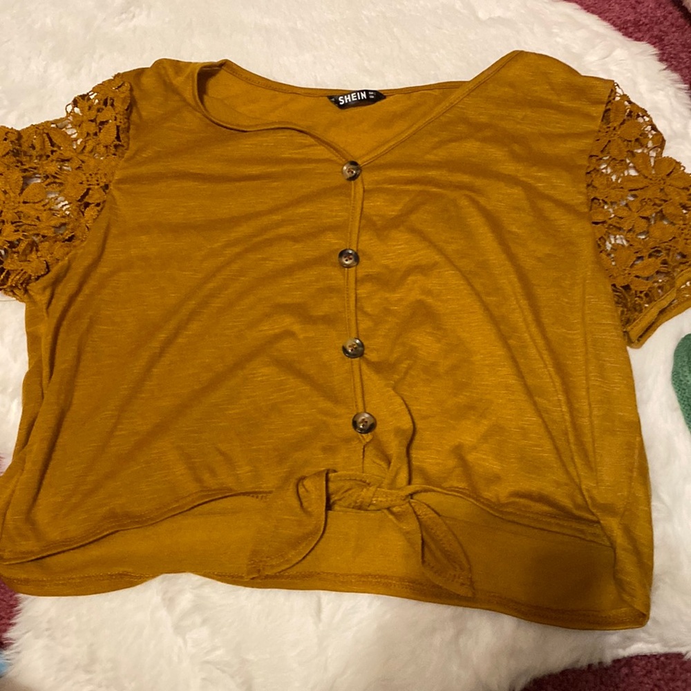 shein womens cropped blouse
